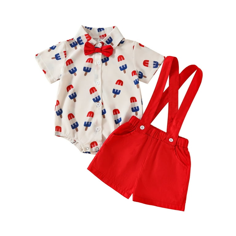 Musuos Baby Boy 4th of July Outfit, 0-18Months Popsicle Print
