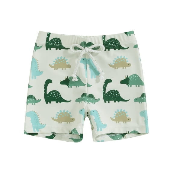 Musuos Baby Boy Swim Trunks, 6M 12M 18M 24M 3Y Elastic Waist Tree/Dinosaur Print Summer Beach Swim Shorts Swimwear for Toddler