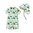 thumbnail image 1 of Musuos Baby Boys Cute Swimsuit 3M 6M 12M 2Y 3Y Short Sleeve Crew Neck Cartoon Animal Print Zipper Swimwear with Sun Protection Hat for Toddler, 1 of 10