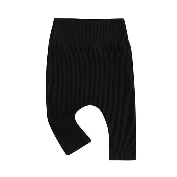 Musuos Baby Boys Girls Basic Long Pants 0-18 Months Solid Color Elastic High Waist Bottoms Casual Trousers for Newborn Infant