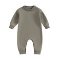 thumbnail image 1 of Musuos Baby Boys Girls Fleece Sweatshirts Rompers 3 6 9 12 18M Long Sleeve Solid Color Jumpsuits Fall Toddler Clothes Bodysuits, 1 of 10