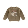 thumbnail image 1 of Musuos Baby Boys Girls Halloween Sweater 0-3Years Casual Pumpkin/Ghost Embroidery Long Sleeve Warm Pullover Infant Knitwear, 1 of 7