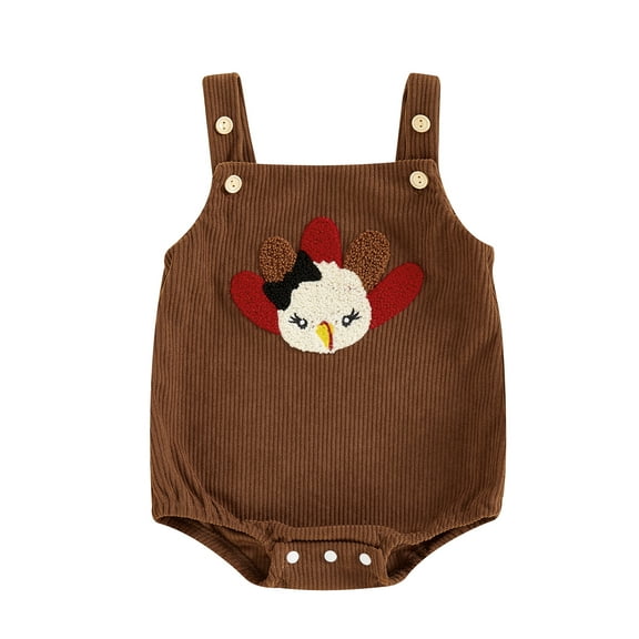 Musuos Baby Boys Girls Overalls 0-18Months Cute Embroidery Sleeveless Square Neck Rompers Newborn Fall Outfit