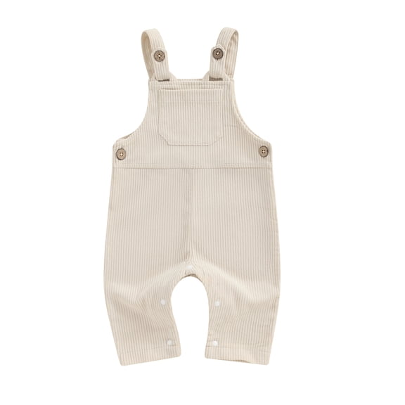 Musuos Baby Boys Girls Summer Overalls 3 6 9 12 18 24Months Sleeveless Solid Color Square Neck Corduroy Casual Jumpsuit