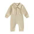 thumbnail image 1 of Musuos Baby Boys Spring Fall Jumpsuit, 3M 6M 12M 18M Long Sleeve Turn-down Collar Solid Romper Casual Newborn Clothes, 1 of 9