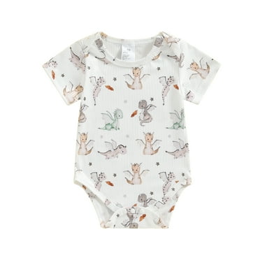 Musuos Baby Casual Romper, 0-18Months Short Sleeve Crew Neck Animal Print Summer Bodysuit Clothes for Girls Boys