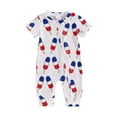 thumbnail image 1 of Musuos Baby GIrls Boys Jumpsuit, 3M 6M 12M 18M Short Sleeve Crew Neck Popsicle Print Zipped Summer Romper Clothes for Independence Day, 1 of 10