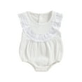 thumbnail image 1 of Musuos Baby Girl Casual Jumpsuit 3 6 9 12 18 24Months Summer Lace Ruffle Sleeveless Romper Cute Playsuit for Newborn Infant, 1 of 9
