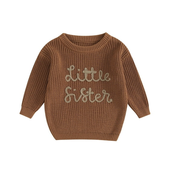 Musuos Baby Girl Casual Sweaters 3 6 9 12 18M Cute Long Sleeve Letter Embroidery Knit Pullover Infant Tops