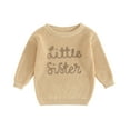 thumbnail image 1 of Musuos Baby Girl Casual Sweaters 3 6 9 12 18M Cute Long Sleeve Letter Embroidery Knit Pullover Infant Tops, 1 of 10