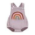 thumbnail image 1 of Musuos Baby Girl Corduroy Romper Overalls 0-12M Rainbow/Strawberry Embroidery Sleeveless Jumpsuit, 1 of 8