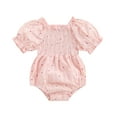 thumbnail image 1 of Musuos Baby Girl Cute Romper 0-24 Months Casual Short Puff Sleeve Floral Print Bodysuit Newborn Playsuit, 1 of 9