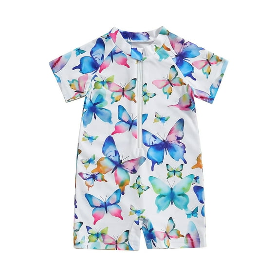 Musuos Baby Girl One-pieces Swimwear 6M 12M 18M 24M 3Y Summer Floral Print Short Sleeves Swimsuits for Toddler Bathing Suits Beachwear