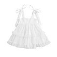 thumbnail image 1 of Musuos Baby Girl Princess Dress 12 18 24M 3 4T Sleeveless Tie Strap Swiss Dots Ruffle Tulle Dress Toddler Summer Outfit, 1 of 10