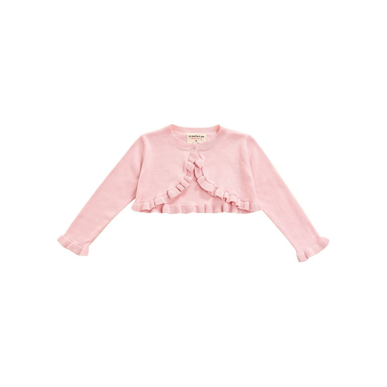 Musuos Baby Girl Sweater Crop Top Knit Cardigan Long Sleeve Ruffled One Button Shrug