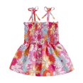 thumbnail image 1 of Musuos Baby Girl Tie-Up Spaghetti Strap Romper Dress 0-18M Cute Floral Print  Square Neck Jumpsuit Toddler Summer Clothes, 1 of 8