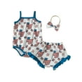 thumbnail image 1 of Musuos Baby Girls 4th of July Shorts Sets 3 6 9 12 18M Sleeveless Flag Print Romper Shorts Headband Sets Summer Outfits, 1 of 10