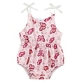 thumbnail image 1 of Musuos Baby Girls Cute Summer Romper 3M  6M 12M 18M Adorable Flower/Butterfly Print Bow Lacing Sleeveless Round Neck Jumpsuit, 1 of 9