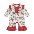 thumbnail image 1 of Musuos Baby Girls Long Sleeve Romper Western Cowboy Print Flared Jumpsuits Newborn Infant Fall Cute Clothes, 1 of 8