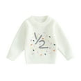 thumbnail image 1 of Musuos Baby Girls Sweater 1/2 Birthday Clothes 6 12M Number Embroidery Crew Neck Long Sleeve Pullovers Infant Tops, 1 of 10