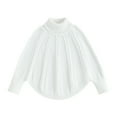thumbnail image 1 of Musuos Baby Girls Warm Sweater Poncho Casual Solid Color Long Sleeve Turtleneck Knitted Pullover Infant Knitwear, 1-6 Years, 1 of 10
