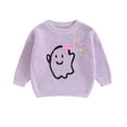 thumbnail image 1 of Musuos Baby Halloween Sweaters 3 6 9 12 18 24M 3T Long Sleeve Round Neck Ghost/Skull Embroidery Knitted Tops Toddler Sweatshirts, 1 of 8