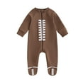 thumbnail image 1 of Musuos Baby Jumpsuits Long Sleeve Round Neck Zipper Rompers Newborn Boys Girls Football Outfit, 1 of 10