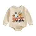 thumbnail image 1 of Musuos Baby Spring Fall Rompers 0-24M Halloween Letter Print Long Sleeve Round Neck Bodysuit for Infant Boys Girls Casuall Jumpsuit, 1 of 10