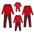 thumbnail image 1 of Musuos Family Matching Christmas Pajamas Set Plaid Print Holiday Pajamas Sleepwear Dad Mom Kids PJs, 1 of 8