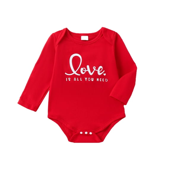 Musuos Ifant Baby Sweatshirt Romper 3 6 9 12 18M Valentine Letter/Stripe Print Long Sleeve Jumpsuit for Newborn Girl Boy Cute Clothes