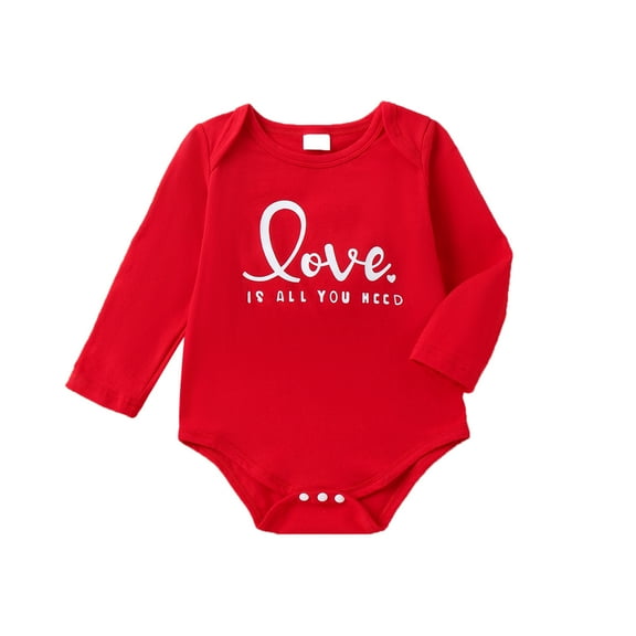 Musuos Ifant Baby Sweatshirt Romper 3 6 9 12 18M Valentine Letter/Stripe Print Long Sleeve Jumpsuit for Newborn Girl Boy Cute Clothes