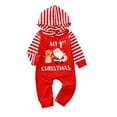 thumbnail image 1 of Musuos Infant Baby Girls Boys Christmas Outfits My First Christmas Hooded Romper Sets, 1 of 7
