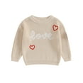 thumbnail image 1 of Musuos Infant Baby Valentine´s Day Sweater, 3 6 9 12 18M Letter Heart Pattern Long Sleeve Round Neck Knitwear, 1 of 10