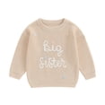 thumbnail image 1 of Musuos Kid Girl Warm Sweaters 1-5 Years Cute Long Sleeve Letter Embroidery Knit Pullover Toddler Fall Winter Loose Tops, 1 of 7