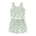 thumbnail image 1 of Musuos Kids Girls Shorts Set, 6 12 18 24M 3 4Y Flower Print Sleeveless Crew Neck Tank Top and Shorts Summer 2-piece Outfit, 1 of 9