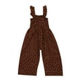 thumbnail image 1 of Musuos Little Girl’s Summer Chiffon Suspender Jumpsuit 1-6Years Fresh Polka Dot Ruffles Boat Neck One Piece Long Pants, 1 of 7