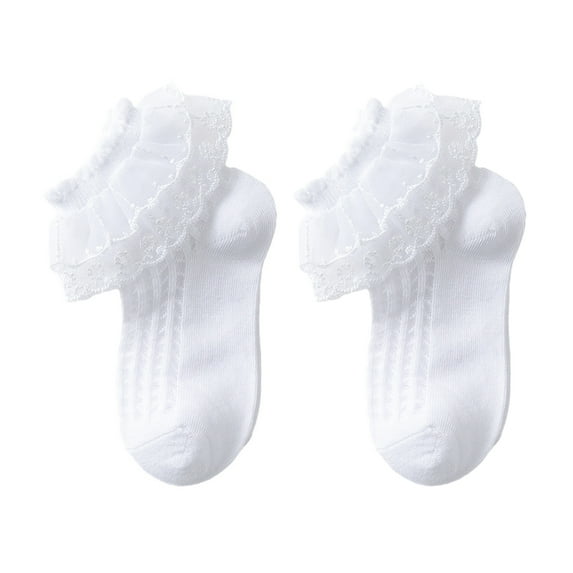 Musuos Little Girls Frilly Socks, Soft Lace Ruffle Socks Kids Cute Summer Mesh Socks, 1-10+ Years