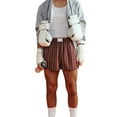 thumbnail image 1 of Musuos Men Loose Shorts Vertical Stripe Print Cargo Shorts with Pockets Summer Casual Short Pants, S-XXL, 1 of 6