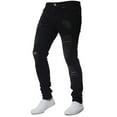 thumbnail image 1 of Musuos Men Slim Biker Zipper Denim Jeans Skinny Frayed Pants Distressed Rip Troursers, 1 of 3