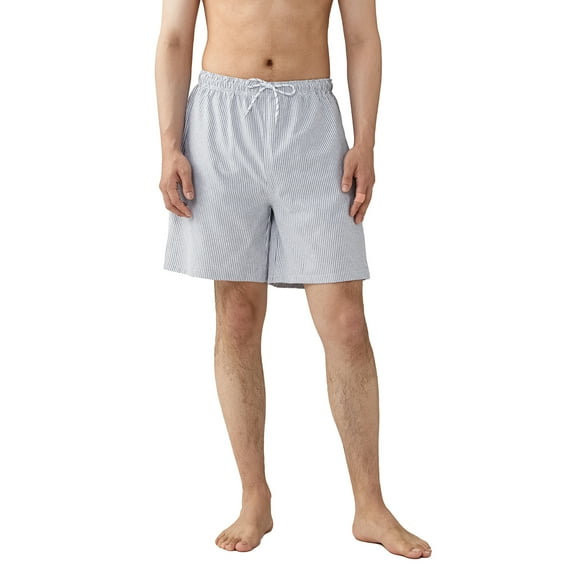 Musuos Men's Casual Beach Shorts Drawstring Elastic Waist Striped Print Board Shorts Beachwear with Pockets for Daily, M-5XL