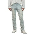 thumbnail image 1 of Musuos Men's Regular Fit Stacked Jeans Patch Distressed Destroyed Straight Denim Pants Streetwear Clothes, 1 of 10