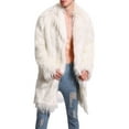 thumbnail image 1 of Musuos Men’s Winter Coat, Long Sleeve Open Front Furry Faux Fur Long Coat Outwear, S-4XL, 1 of 5