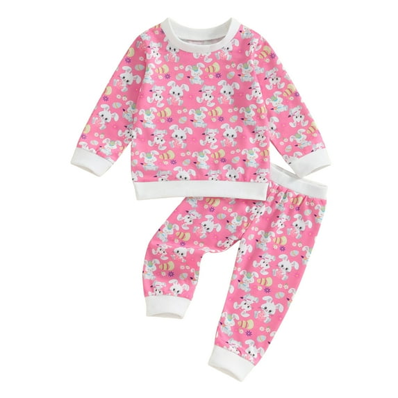 Musuos Newborn Baby Easter Clothes 6 9 12 18 24M BunnyEgg Print Long Sleeve Sweatshirt with Long Pants 2Pcs Outfit