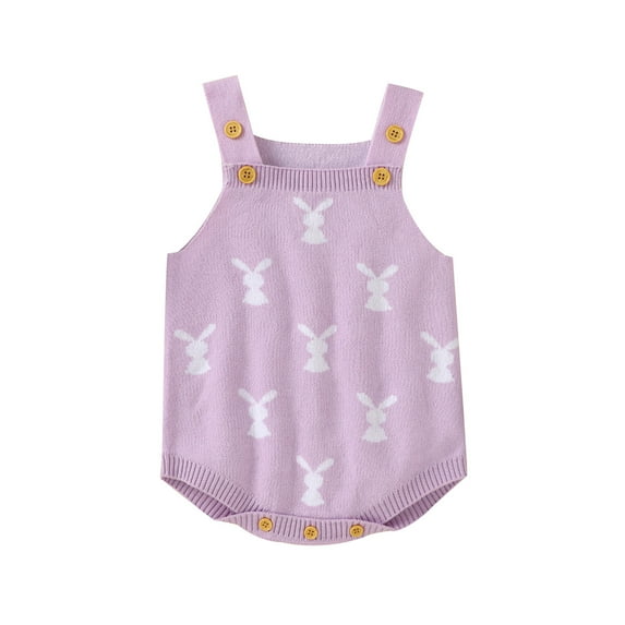 Musuos Newborn Baby Easter Romper 3 6 12 18M Cute Rabbit Pattern Sleeveless Jumpsuit
