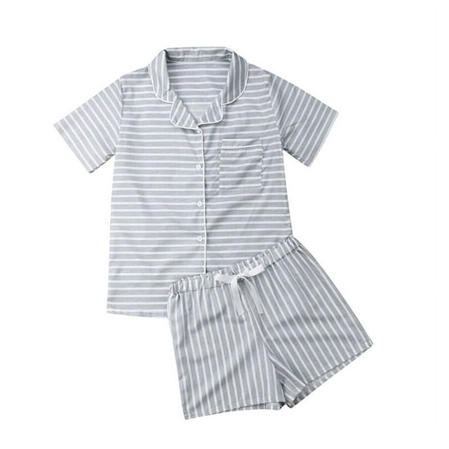 Musuos Summer Women Homewear Pajamas Set Short Sleeves Sleepwear ...