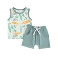 thumbnail image 1 of Musuos Toddler Baby Boy 2 Piece Summer Outfits 6M 12M 18M 24M 3Y Sea Animal Print Sleeveless Tank Tops and Elastic Shorts Set, 1 of 9