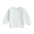 thumbnail image 1 of Musuos Toddler Baby Boys Sweatshirts 6 12 18 24M 3T Long Sleeve Crewneck Solid Color Pullover Fall Tops, 1 of 9