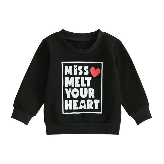 Musuos Toddler Baby Girl Sweatshirt 6 12 18 24M 3T Valentine's Day Letter Print Long Sleeve Pullovers Autumn Tops
