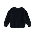 thumbnail image 1 of Musuos Toddler Baby Round Neck Sweaters, Long Sleeve Solid Color Loose Knitted Pullovers, 0-5 Years, 1 of 10