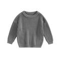 thumbnail image 1 of Musuos Toddler Baby Round Neck Sweaters, Long Sleeve Solid Color Loose Knitted Pullovers, 0-5 Years, 1 of 10